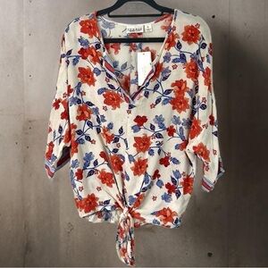 Studio by JPR Tie Front Blouse Sz Large NWT